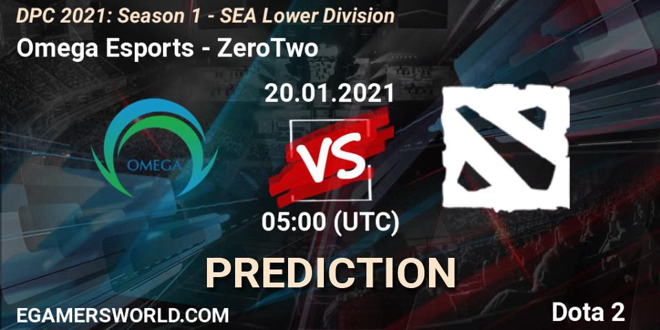 Omega Esports vs ZeroTwo: Betting TIp, Match Prediction. 20.01.2021 at 04:59. Dota 2, DPC 2021: Season 1 - SEA Lower Division