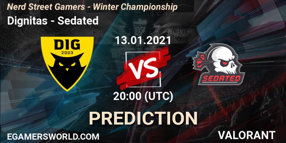 Dignitas vs Sedated: Betting TIp, Match Prediction. 13.01.2021 at 20:00. VALORANT, Nerd Street Gamers - Winter Championship