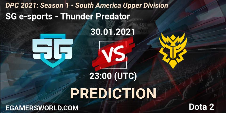 SG e-sports vs Thunder Predator: Betting TIp, Match Prediction. 30.01.21. Dota 2, DPC 2021: Season 1 - South America Upper Division