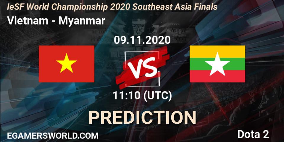 Vietnam vs Myanmar: Betting TIp, Match Prediction. 09.11.2020 at 11:14. Dota 2, IeSF World Championship 2020 Southeast Asia Finals
