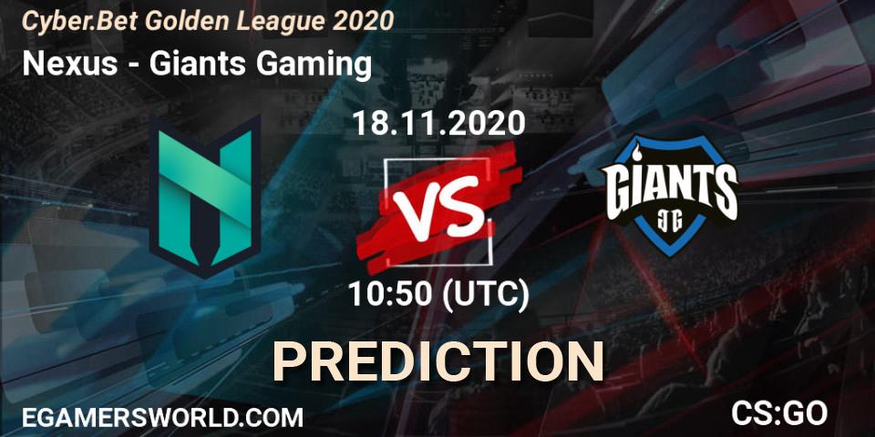 Nexus vs Giants Gaming: Betting TIp, Match Prediction. 18.11.20. CS2 (CS:GO), Cyber.Bet Golden League 2020