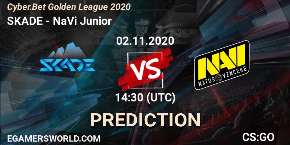 SKADE vs NaVi Junior: Betting TIp, Match Prediction. 02.11.2020 at 14:45. Counter-Strike (CS2), Cyber.Bet Golden League 2020
