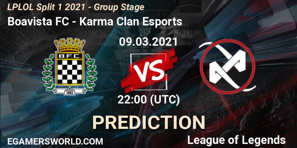 Boavista FC vs Karma Clan Esports: Betting TIp, Match Prediction. 09.03.2021 at 22:00. LoL, LPLOL Split 1 2021 - Group Stage