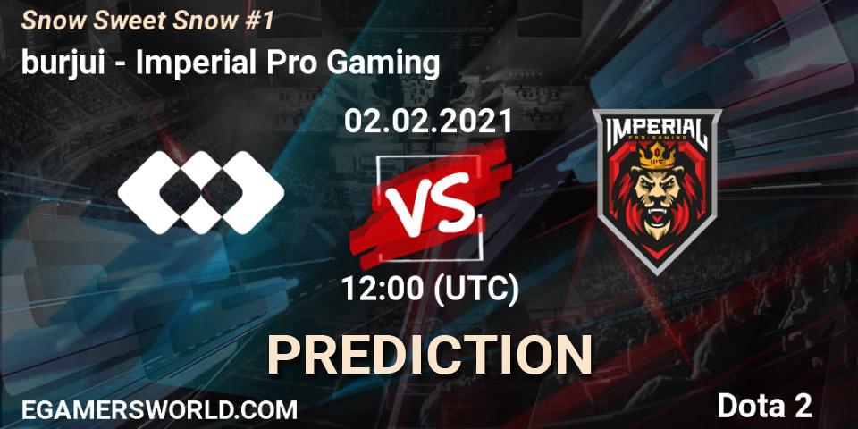 burjui vs Imperial Pro Gaming: Betting TIp, Match Prediction. 02.02.21. Dota 2, Snow Sweet Snow #1