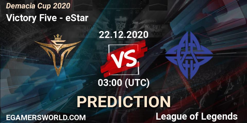 Victory Five vs eStar: Betting TIp, Match Prediction. 22.12.20. LoL, Demacia Cup 2020