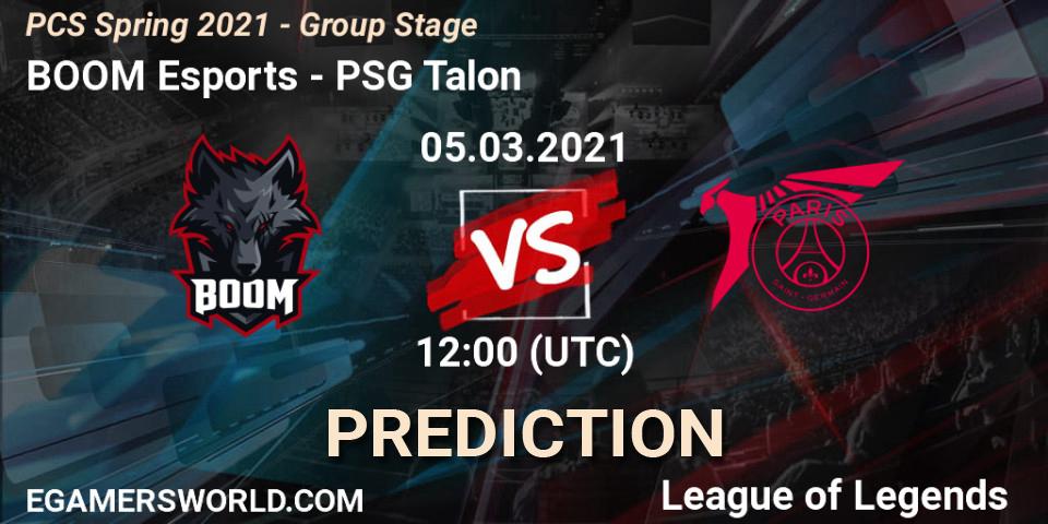 BOOM Esports vs PSG Talon: Betting TIp, Match Prediction. 05.03.2021 at 12:00. LoL, PCS Spring 2021 - Group Stage