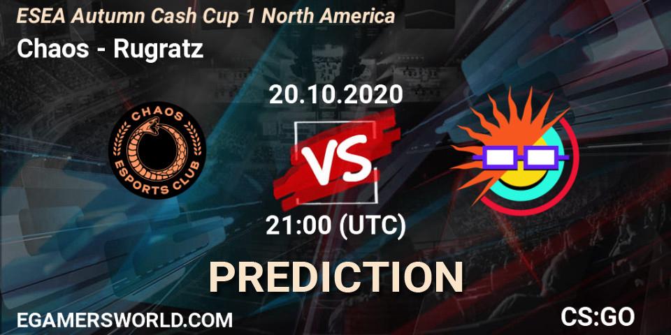 Chaos vs Rugratz: Betting TIp, Match Prediction. 22.10.20. CS2 (CS:GO), ESEA Autumn Cash Cup 1 North America