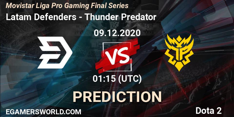 Latam Defenders vs Thunder Predator: Betting TIp, Match Prediction. 09.12.2020 at 00:28. Dota 2, Movistar Liga Pro Gaming Final Series