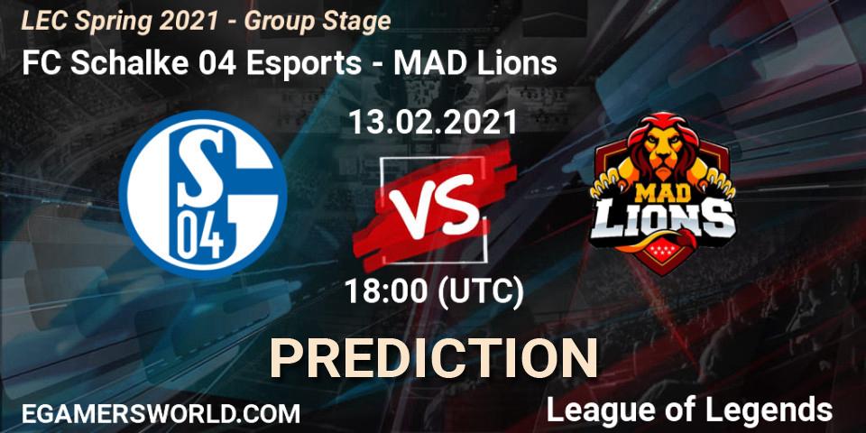 FC Schalke 04 Esports vs MAD Lions: Betting TIp, Match Prediction. 13.02.2021 at 18:00. LoL, LEC Spring 2021 - Group Stage