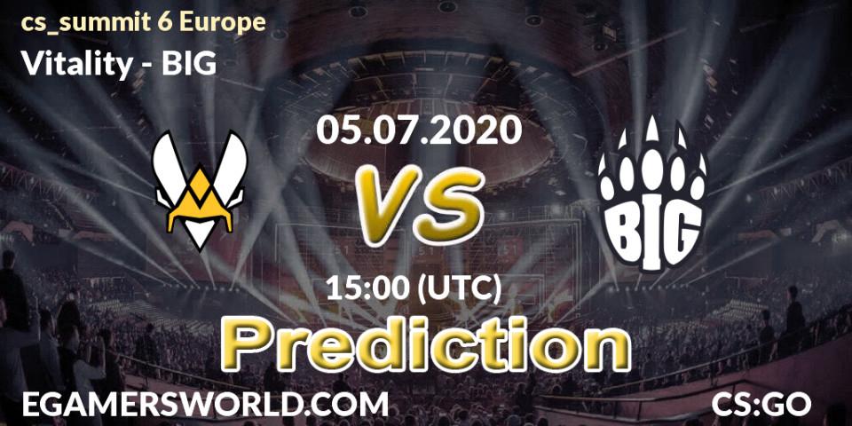 Vitality vs BIG: Betting TIp, Match Prediction. 05.07.20. CS2 (CS:GO), cs_summit 6 Europe