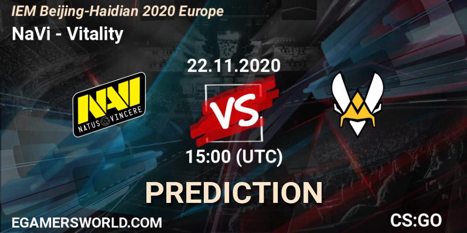 NaVi vs Vitality: Betting TIp, Match Prediction. 22.11.20. CS2 (CS:GO), IEM Beijing-Haidian 2020 Europe