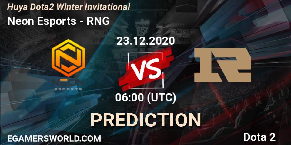 Neon Esports vs RNG: Betting TIp, Match Prediction. 23.12.20. Dota 2, Huya Dota2 Winter Invitational