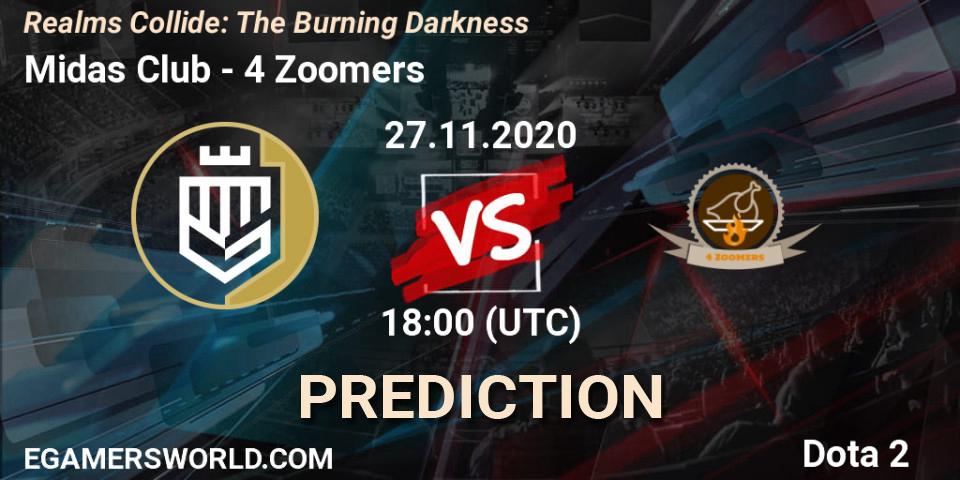 Midas Club vs 4 Zoomers: Betting TIp, Match Prediction. 30.11.20. Dota 2, Realms Collide: The Burning Darkness