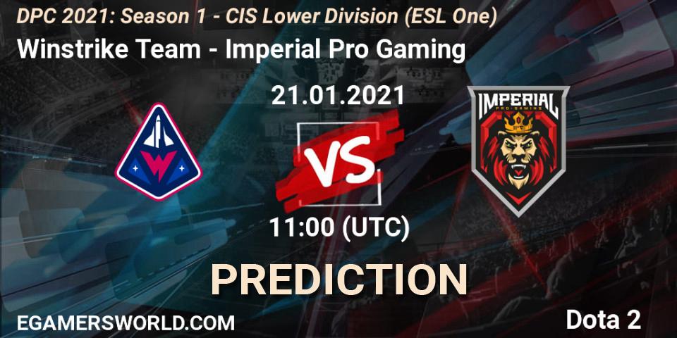 Winstrike Team vs Imperial Pro Gaming: Betting TIp, Match Prediction. 21.01.21. Dota 2, ESL One. DPC 2021: Season 1 - CIS Lower Division