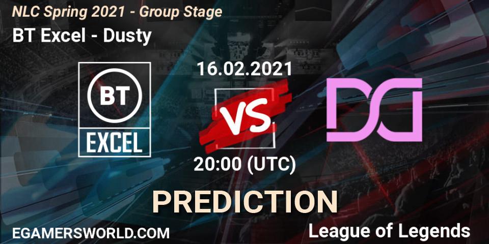 BT Excel vs Dusty: Betting TIp, Match Prediction. 16.02.21. LoL, NLC Spring 2021 - Group Stage