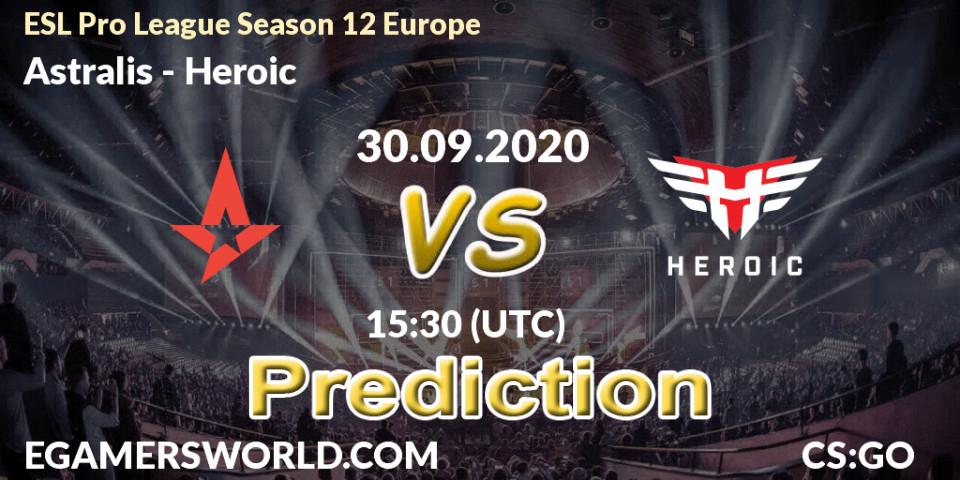 Astralis vs Heroic: Betting TIp, Match Prediction. 30.09.20. CS2 (CS:GO), ESL Pro League Season 12 Europe