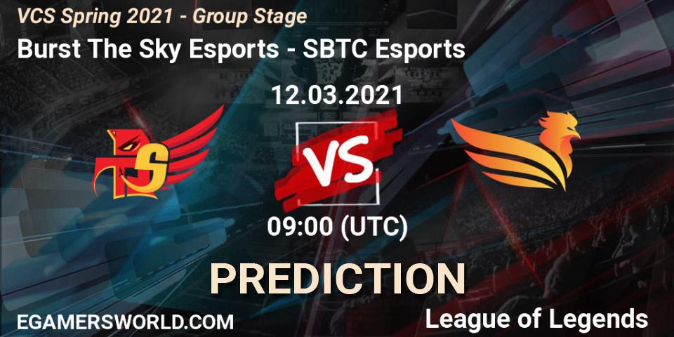 Burst The Sky Esports vs SBTC Esports: Betting TIp, Match Prediction. 12.03.2021 at 10:00. LoL, VCS Spring 2021 - Group Stage