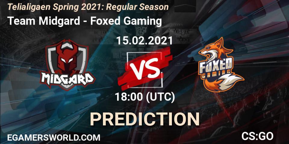 Team Midgard vs Foxed Gaming: Betting TIp, Match Prediction. 15.02.2021 at 18:00. Counter-Strike (CS2), Telialigaen Spring 2021: Regular Season
