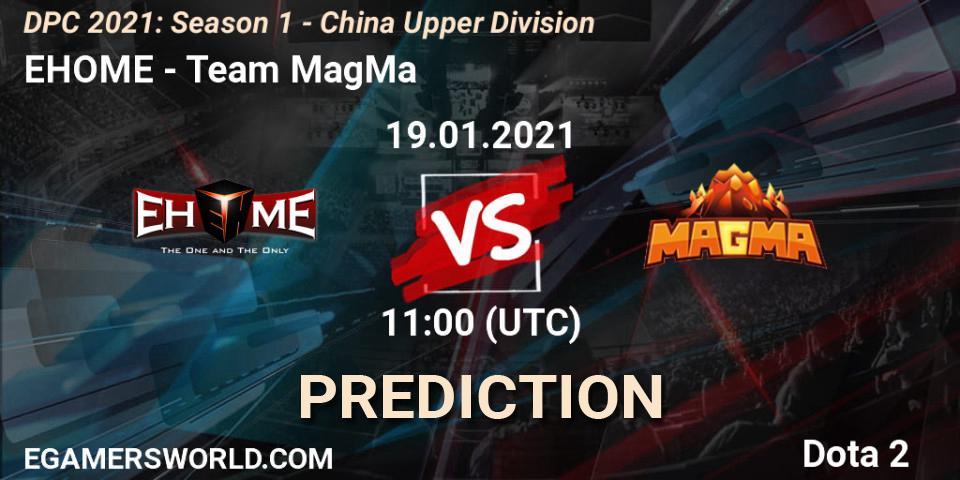 EHOME vs Team MagMa: Betting TIp, Match Prediction. 19.01.2021 at 11:36. Dota 2, DPC 2021: Season 1 - China Upper Division