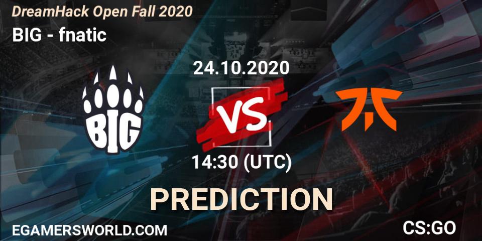 BIG vs fnatic: Betting TIp, Match Prediction. 24.10.20. CS2 (CS:GO), DreamHack Open Fall 2020
