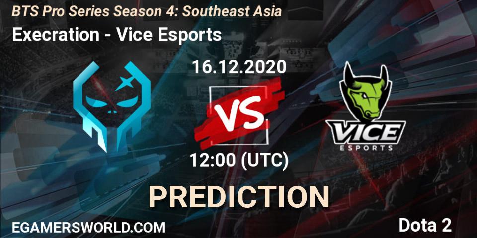 Execration vs Vice Esports: Betting TIp, Match Prediction. 16.12.2020 at 09:06. Dota 2, BTS Pro Series Season 4: Southeast Asia