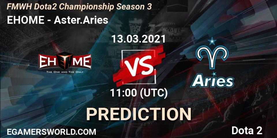 EHOME vs Aster.Aries: Betting TIp, Match Prediction. 08.03.2021 at 11:20. Dota 2, FMWH Dota2 Championship Season 3