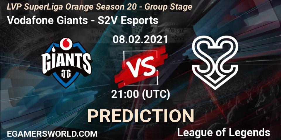 Vodafone Giants vs S2V Esports: Betting TIp, Match Prediction. 08.02.21. LoL, LVP SuperLiga Orange Season 20 - Group Stage