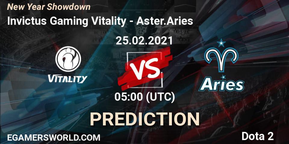 Invictus Gaming Vitality vs Aster.Aries: Betting TIp, Match Prediction. 25.02.21. Dota 2, New Year Showdown