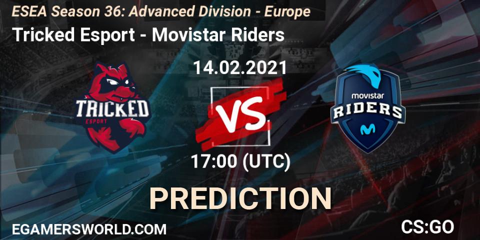 Tricked Esport vs Movistar Riders: Betting TIp, Match Prediction. 14.02.21. CS2 (CS:GO), ESEA Season 36: Europe - Advanced Division