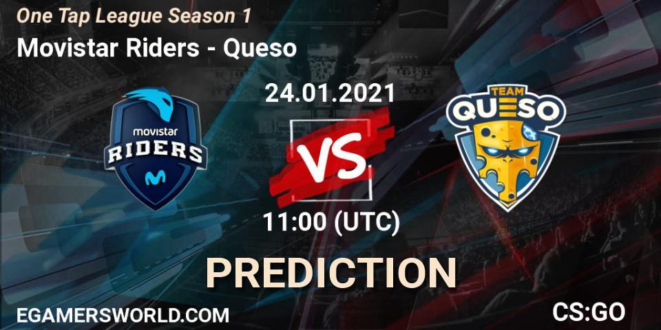 Movistar Riders vs Queso: Betting TIp, Match Prediction. 24.01.21. CS2 (CS:GO), One Tap League Season 1