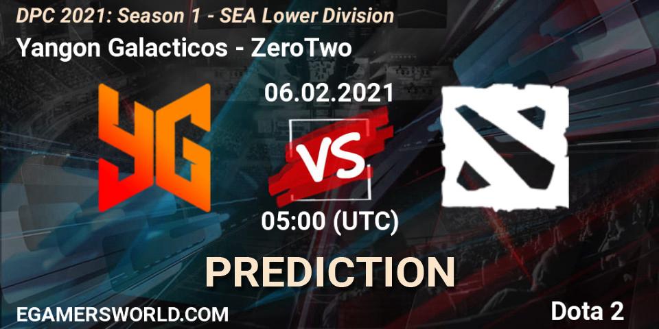 Yangon Galacticos vs ZeroTwo: Betting TIp, Match Prediction. 06.02.2021 at 05:05. Dota 2, DPC 2021: Season 1 - SEA Lower Division