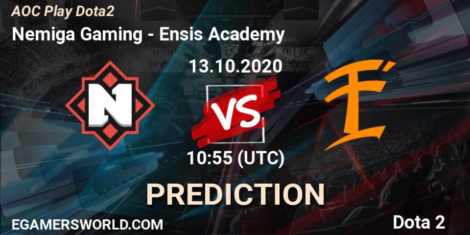 Nemiga Gaming vs Ensis Academy: Betting TIp, Match Prediction. 13.10.2020 at 10:56. Dota 2, AOC Play Dota2