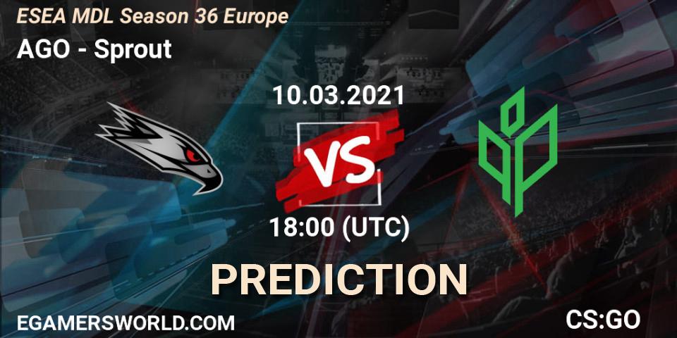 AGO vs Sprout: Betting TIp, Match Prediction. 14.03.21. CS2 (CS:GO), MDL ESEA Season 36: Europe - Premier division
