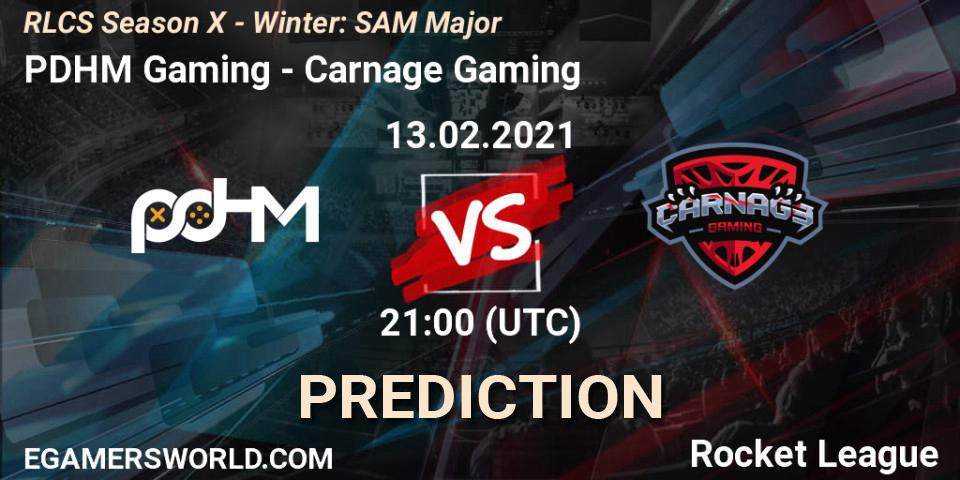 PDHM Gaming vs Carnage Gaming: Betting TIp, Match Prediction. 13.02.2021 at 21:00. Rocket League, RLCS Season X - Winter: SAM Major