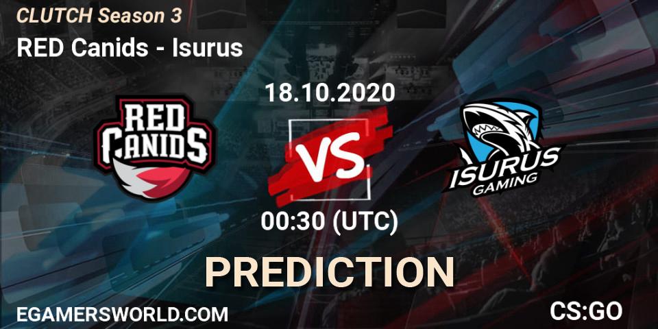 RED Canids vs Isurus: Betting TIp, Match Prediction. 18.10.20. CS2 (CS:GO), CLUTCH Season 3