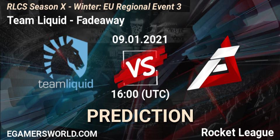 Team Liquid vs Fadeaway: Betting TIp, Match Prediction. 09.01.21. Rocket League, RLCS Season X - Winter: EU Regional Event 3