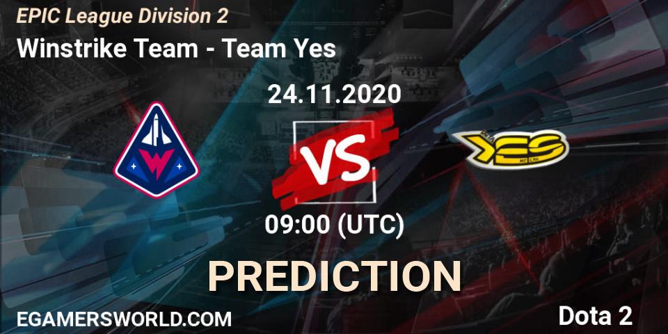 Winstrike Team vs Team Yes: Betting TIp, Match Prediction. 24.11.20. Dota 2, EPIC League Division 2
