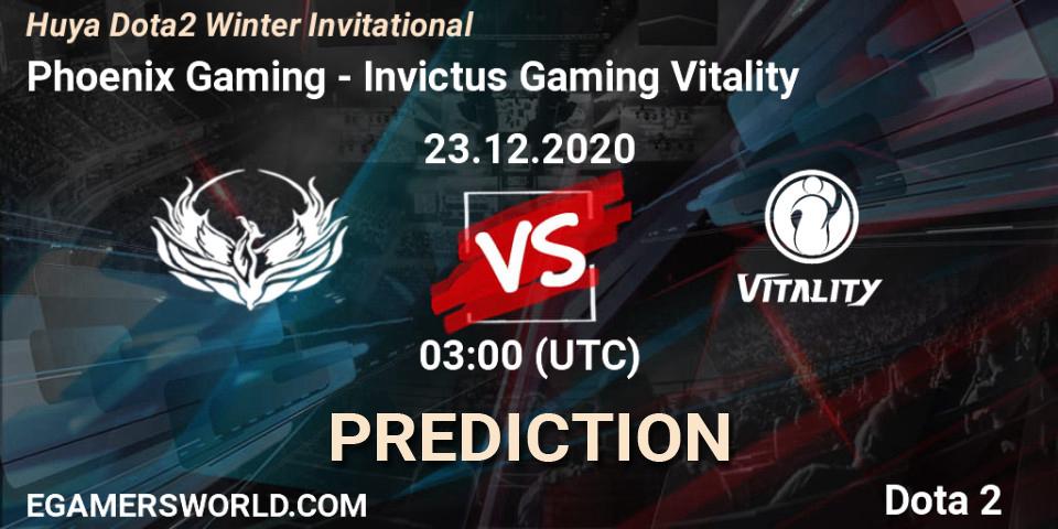 Phoenix Gaming vs Invictus Gaming Vitality: Betting TIp, Match Prediction. 23.12.2020 at 03:08. Dota 2, Huya Dota2 Winter Invitational
