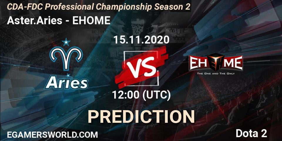 Aster.Aries vs EHOME: Betting TIp, Match Prediction. 15.11.2020 at 11:49. Dota 2, CDA-FDC Professional Championship Season 2