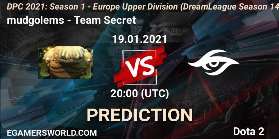 mudgolems vs Team Secret: Betting TIp, Match Prediction. 19.01.2021 at 20:24. Dota 2, DPC 2021: Season 1 - Europe Upper Division (DreamLeague Season 14)