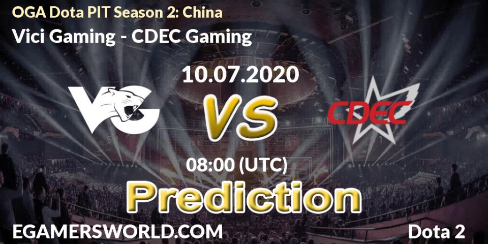 Vici Gaming vs CDEC Gaming: Betting TIp, Match Prediction. 10.07.20. Dota 2, OGA Dota PIT Season 2: China