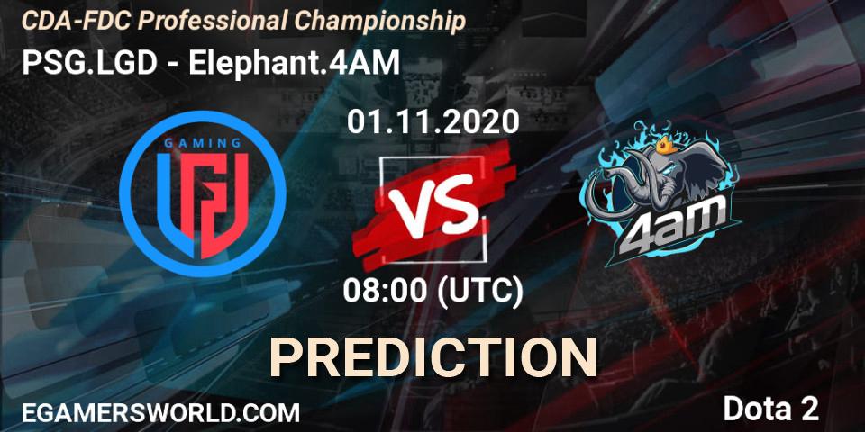 PSG.LGD vs Elephant.4AM: Betting TIp, Match Prediction. 01.11.2020 at 08:06. Dota 2, CDA-FDC Professional Championship