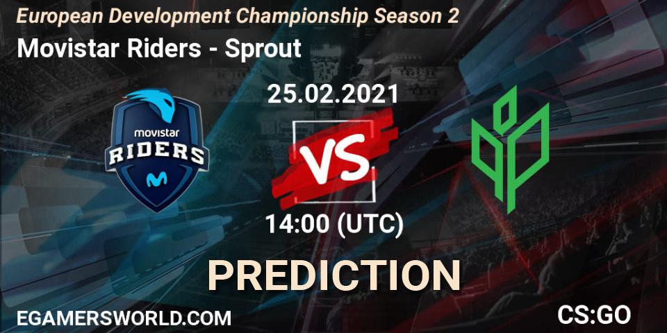 Movistar Riders vs Sprout: Betting TIp, Match Prediction. 25.02.2021 at 14:00. Counter-Strike (CS2), European Development Championship Season 2
