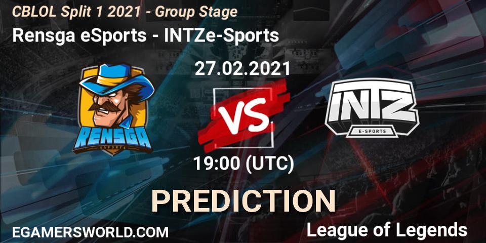 Rensga eSports vs INTZ e-Sports: Betting TIp, Match Prediction. 27.02.21. LoL, CBLOL Split 1 2021 - Group Stage