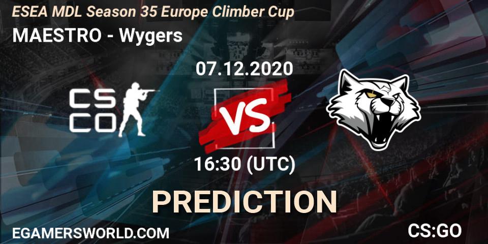 MAESTRO vs Wygers: Betting TIp, Match Prediction. 07.12.20. CS2 (CS:GO), ESEA MDL Season 35 Europe Climber Cup