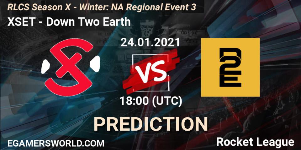XSET vs Down Two Earth: Betting TIp, Match Prediction. 24.01.2021 at 18:00. Rocket League, RLCS Season X - Winter: NA Regional Event 3