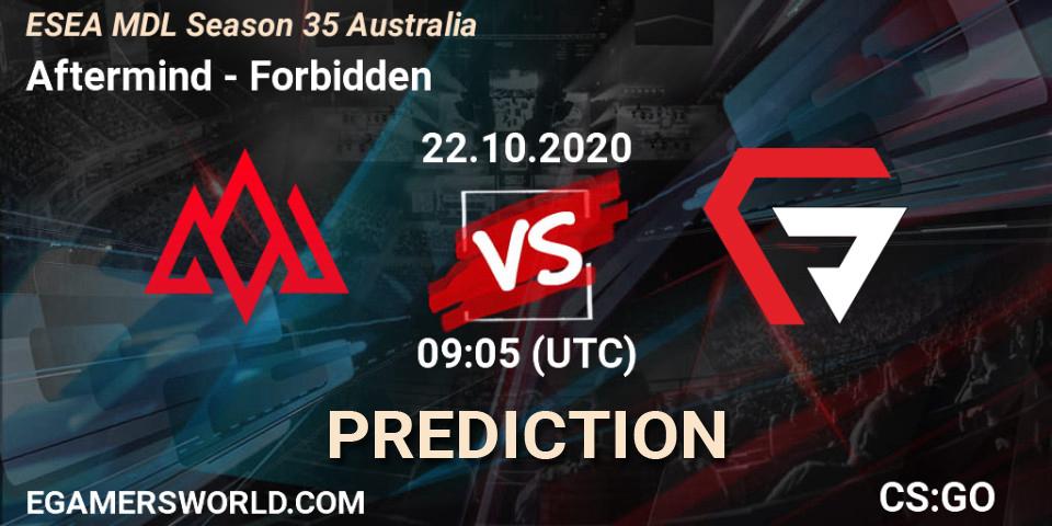 Aftermind vs Forbidden: Betting TIp, Match Prediction. 22.10.20. CS2 (CS:GO), ESEA MDL Season 35 Australia
