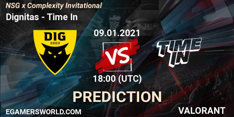 Dignitas vs Time In: Betting TIp, Match Prediction. 09.01.2021 at 21:00. VALORANT, NSG x Complexity Invitational