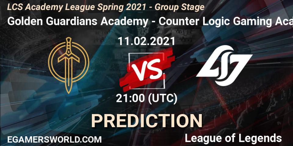 Golden Guardians Academy vs Counter Logic Gaming Academy: Betting TIp, Match Prediction. 11.02.21. LoL, LCS Academy League Spring 2021 - Group Stage