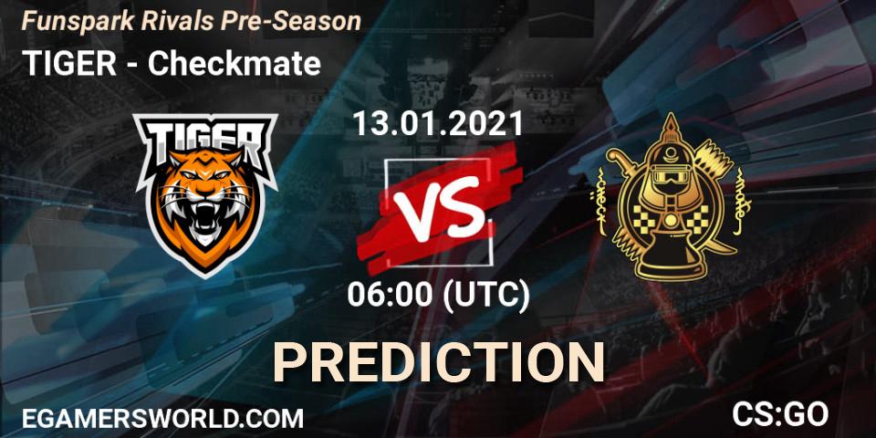 TIGER vs Checkmate: Betting TIp, Match Prediction. 13.01.21. CS2 (CS:GO), Funspark Rivals Pre-Season